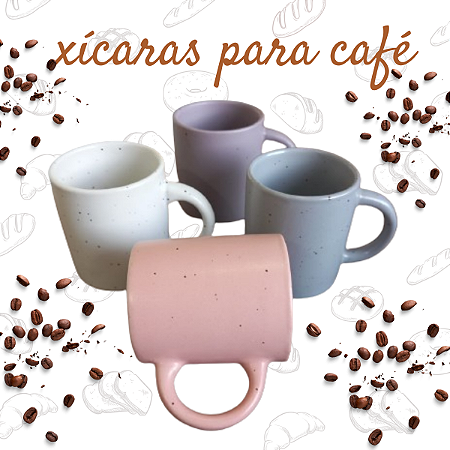 Jogo 4pcs Caneca Para Café em Cerâmica Fosca
