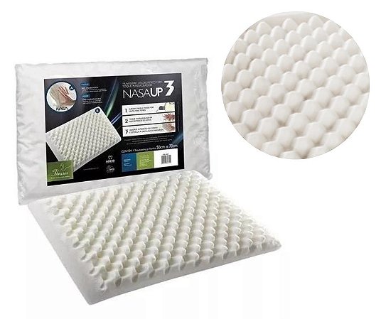 Travesseiro Nasa Up3 Viscoelástico Massageador Fibrasca 40x60x11