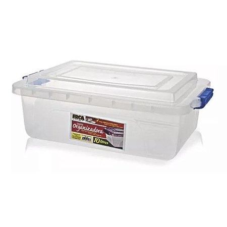 Caixa Organizadora c/ Tampa 10L - Transparente