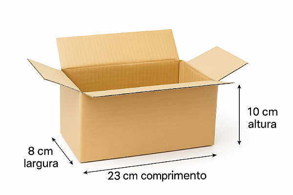 CAIXA DE PAPELÃO 23 X 08 X 10