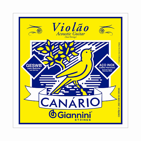 ENCORDOAMENTO GIANNINI CANÁRIO VIOLÃO AÇO C/BOLINHA