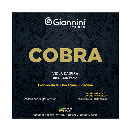ENCORDOAMENTO GIANNINI COBRA VIOLA CAIPIRA CEBOLÃO EM MI BRONZE