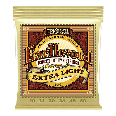 ENCORDOAMENTO ERNIE BALL VIOLÃO AÇO 010 EARTHWOOD