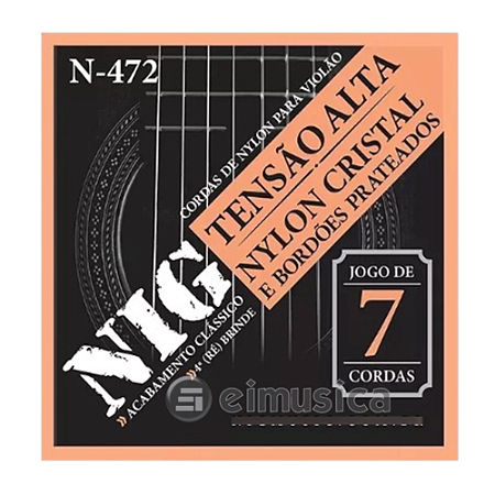 ENCORDOAMENTO NIG VIOLÃO NYLON 7 CORDAS TENSÃO ALTA N472