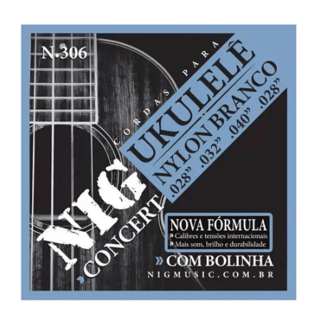 ENCORDOAMENTO NIG UKULELE CONCERT NYLON BRANCO N306