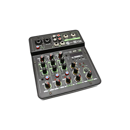 MESA DE SOM CUSTOM SOUND 4 CANAIS CMX04 PRETA