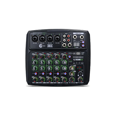 MESA DE SOM CUSTOM SOUND 6 CANAIS CMX06 PRETA