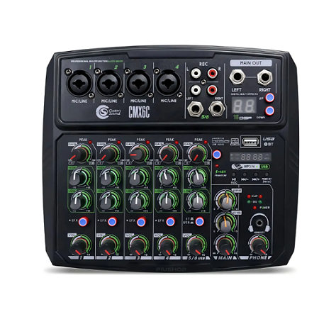 MESA DE SOM CUSTOM SOUND 6 CANAIS CMX06 PRETA