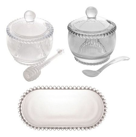 Kit Meleira Açucareiro E Travessa