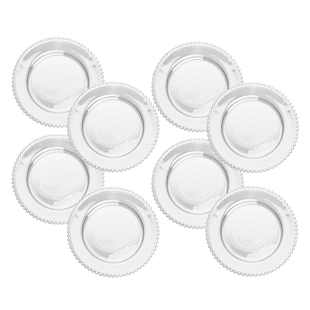 Conjunto 8 Pratos 28cm Cristal Rasos Jantar Almoço Refeição