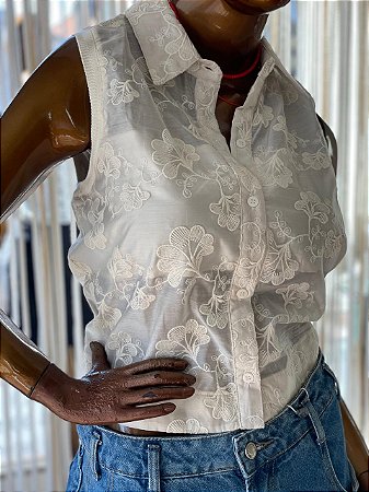 Camisa Organza Bordada
