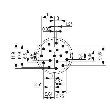 Inserto Porta Contato Sai-M23-Be-17-F 1224330000 Weidmuller Conexel