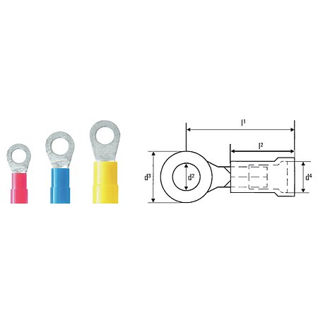 Terminal Olhal Lir2.5M4V 1.5-2.5Mm2 M4 Az 9200170000 Weidmuller Conexel