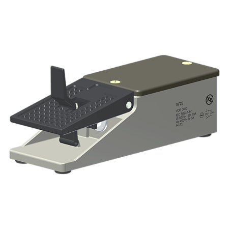 Interruptor De Pedal Industrial Metálico 2 Microrutores 1Na+1Nf 2 Estágios SF22 Kap