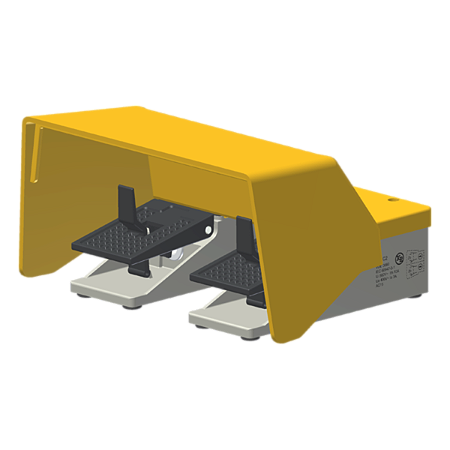 Interruptor De Pedal Industrial Metálico Duplo 1Na+1Nf Por Pedal C/ Proteção SF1C2 Kap