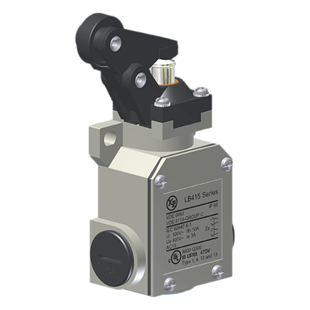 Interruptor De Posição Metálico, Corpo 3 Entradas, Entrada De Cabos Pg 11, 2X(1Na+1Nf), Cabeçote Linear, Alavanca Latera LB415V Kap