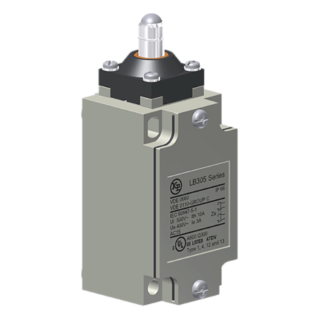 Interruptor De Posição Metálico, Corpo En 50041, Entrada De Cabos Pg 13,5, 2X(1Na+1Nf), Cabeçote Linear, Pistão Com Esfe LB305K Kap