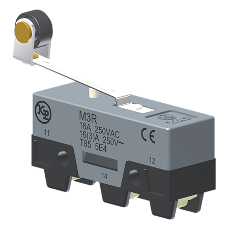 Microrutor Básico 16A, 1Na+1Nf, Alavanca Flexível Com Rolete, Terminal Parafuso Com Arruela Autorretrátil M3R Kap