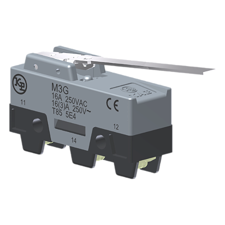 Microrutor Básico 16A, 1Na+1Nf, Alavanca Longa Rígida, Terminal Parafuso Com Arruela Autorretrátil M3G Kap
