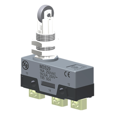 Microrutor Básico 16A, 1Na+1Nf, Botão Com Rolete Transversal Para Painel, Terminal Parafuso Frontal Com Prensa-Fio M3S29 Kap