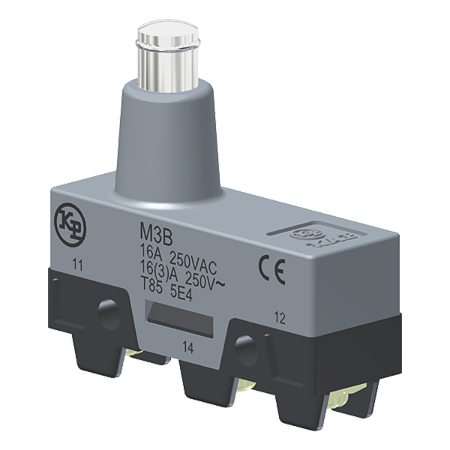 Microrutor Básico 16A, 1Na+1Nf, Botão Longo, Terminal Parafuso Com Arruela Autorretrátil M3B Kap