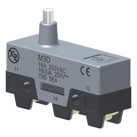 Microrutor Básico 16A, 1Na+1Nf, Botão Médio, Terminal Parafuso Com Arruela Autorretrátil M3D Kap