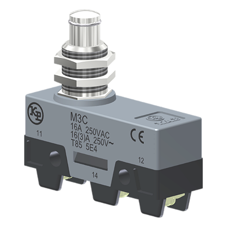 Microrutor Básico 16A, 1Na+1Nf, Botão Para Painel, Terminal Parafuso Com Arruela Autorretrátil M3C Kap