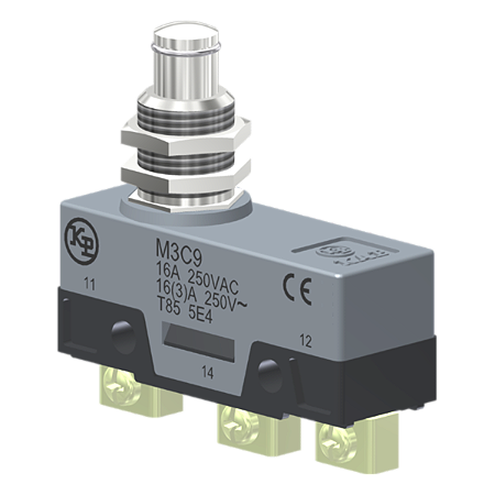 Microrutor Básico 16A, 1Na+1Nf, Botão Para Painel, Terminal Parafuso Frontal Com Prensa-Fio M3C9 Kap