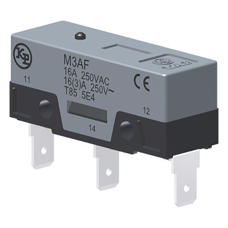 Microrutor Básico 16A, 1Na+1Nf, Pino, Terminal Faston 6,3X0,8Mm M3AF Kap