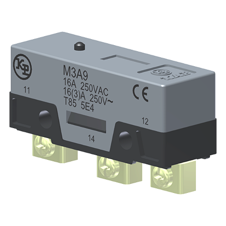 Microrutor Básico 16A, 1Na+1Nf, Pino, Terminal Parafuso Frontal Com Prensa-Fio M3A9 Kap