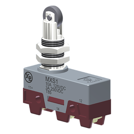 Microrutor Básico Corrente Contínua Contato Na+Nf Atuador Botão C/ Rolete P/ Painel C/ Grande Percurso Suplementar Termi MXS1 Kap