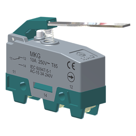 Microrutor Básico Ruptura Positiva Contato Na+Nf Atuador Alavanca Longa Rígida Plana Terminal Parafuso MKG Kap