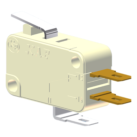 Microrutor Miniatura 10A, 1Na+1Nf, Alavanca Curta, Terminal Faston 4,8X0,5Mm MV51G2CA1 Kap