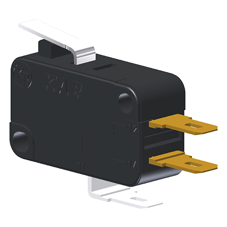 Microrutor Miniatura 10A, 1Na+1Nf, Alavanca Curta, Terminal Faston 4,8X0,5Mm MV5G2CA1 Kap