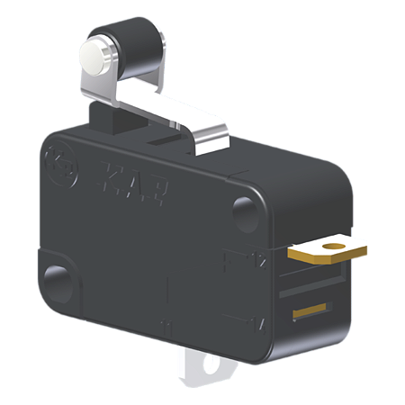 Microrutor Miniatura 10A, 1Nf, Alavanca Curta Com Rolete, Terminal Solda MV5J1HC1 Kap