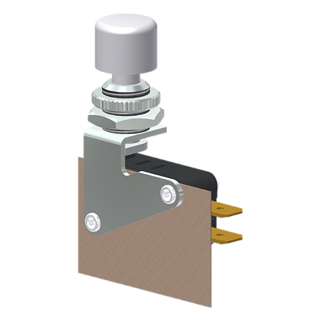 Microrutor Miniatura 15A, 1Na+1Nf, Botão Para Acionamento Manual, Terminal Faston 6,3X0,8Mm MV7BFA1 Kap