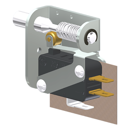 Microrutor Miniatura 15A, 1Na+1Nf, Botão Para Portas, Terminal Faston 4,8X0,5Mm MV7ZCA1 Kap