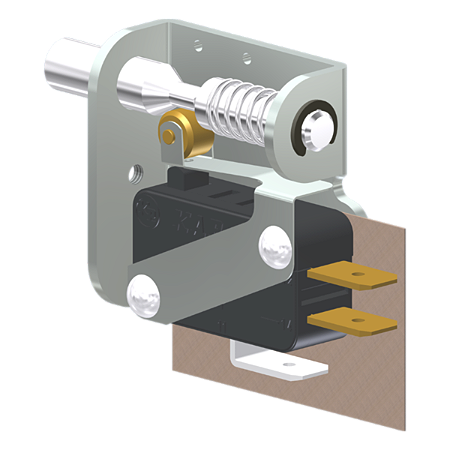 Microrutor Miniatura 15A, 1Na+1Nf, Botão Para Portas, Terminal Faston 6,3X0,8Mm MV7ZFA1 Kap