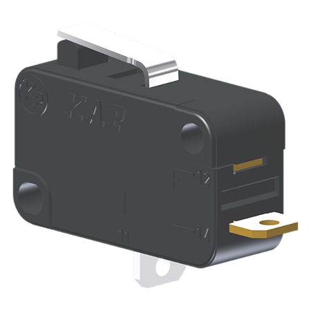 Microrutor Miniatura 15A, 1Na, Alavanca Curta, Terminal Solda MV7G1GC1 Kap