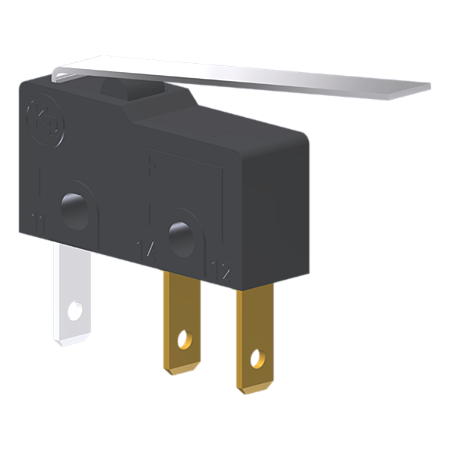 Microrutor Subminiatura 5A, 1Na+1Nf, Alavanca Flexível, Terminal Faston 2,8X0,5Mm MM2E4NF Kap