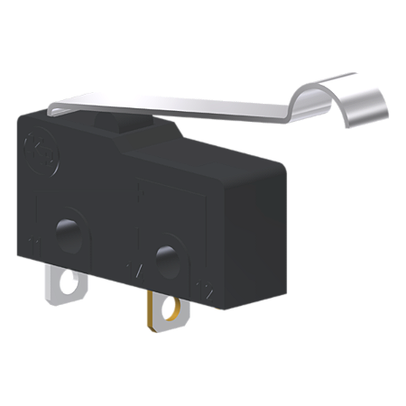 Microrutor Subminiatura 5A, 1Na, Alavanca Flexível C/ Rolete Simulado, Terminal Solda MM1U3N1S Kap