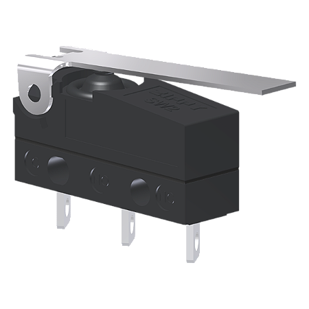 Microrutor Subminiatura Protegido 10A Contato Na+Nf Alavanca Flexível Terminal Solda MMP1E3NS Kap