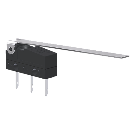 Microrutor Subminiatura Protegido 10A Contato Na+Nf Alavanca Longa Flexível Curta Terminal Faston MMP1E5NF Kap