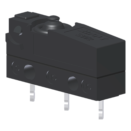 Microrutor Subminiatura Protegido 10A Contato Na+Nf Atuador Pino Terminal Circuito Impresso MMP1ANI Kap