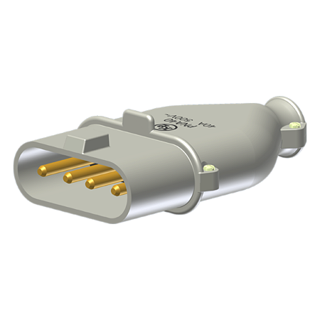 Pino Móvel C/ Contato Macho 3 Polos 40A + Pino Terra Terra Din 49451 PNA40 Kap