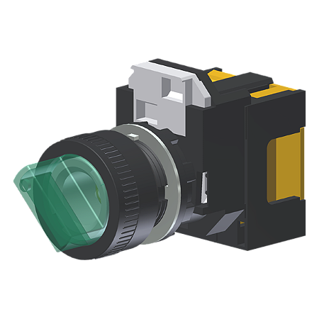 Seletor Luminoso Verde 2 Posições Moldura Redonda C/ Lâmpada Led 24Vcc P/ Furo 22Mm C2XH2VADLV2C Kap