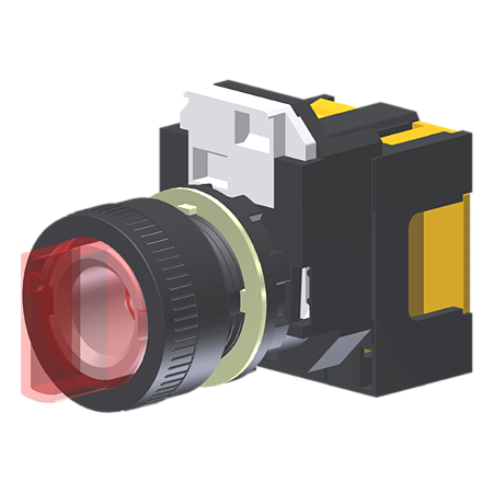 Seletor Luminoso Vermelho 3 Posições Moldura Redonda C/ Lâmpada Led 120Vca P/ Furo 22Mm C2XH3RBDLR5A Kap