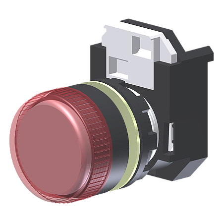 Sinalizador Vermelho Moldura Redonda P/ Furo 22Mm C2XPR Kap