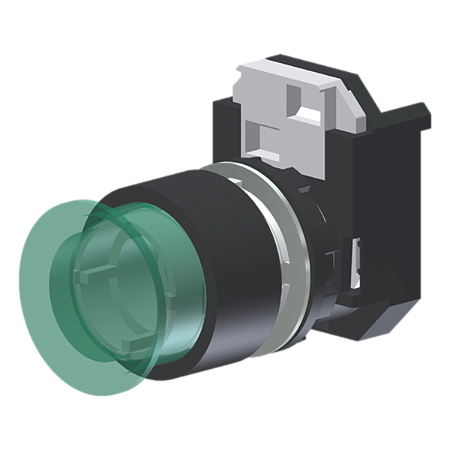 Botão Luminoso Emergência Verde Moldura Redonda P/ Furo 22Mm C2XL3V Kap