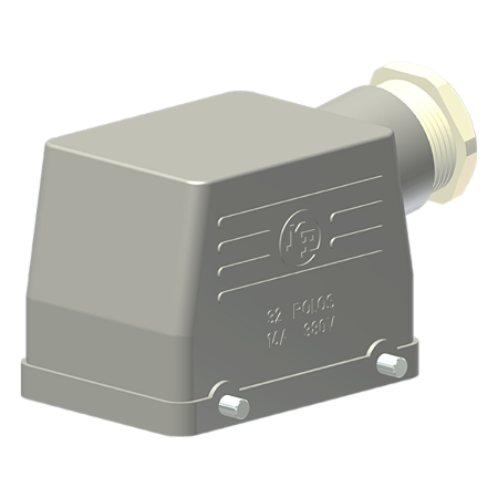 Carcaça Metálica P/ 32 Polos (2X 16) Saída Lateral Prensa-Cabo Pg21 Fixação 2 Alavancas PH32L Kap